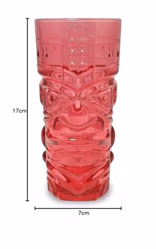 Bar Bespoke Red Tiki Glass Highball Tumbler 4 Pack, 450ml – 7