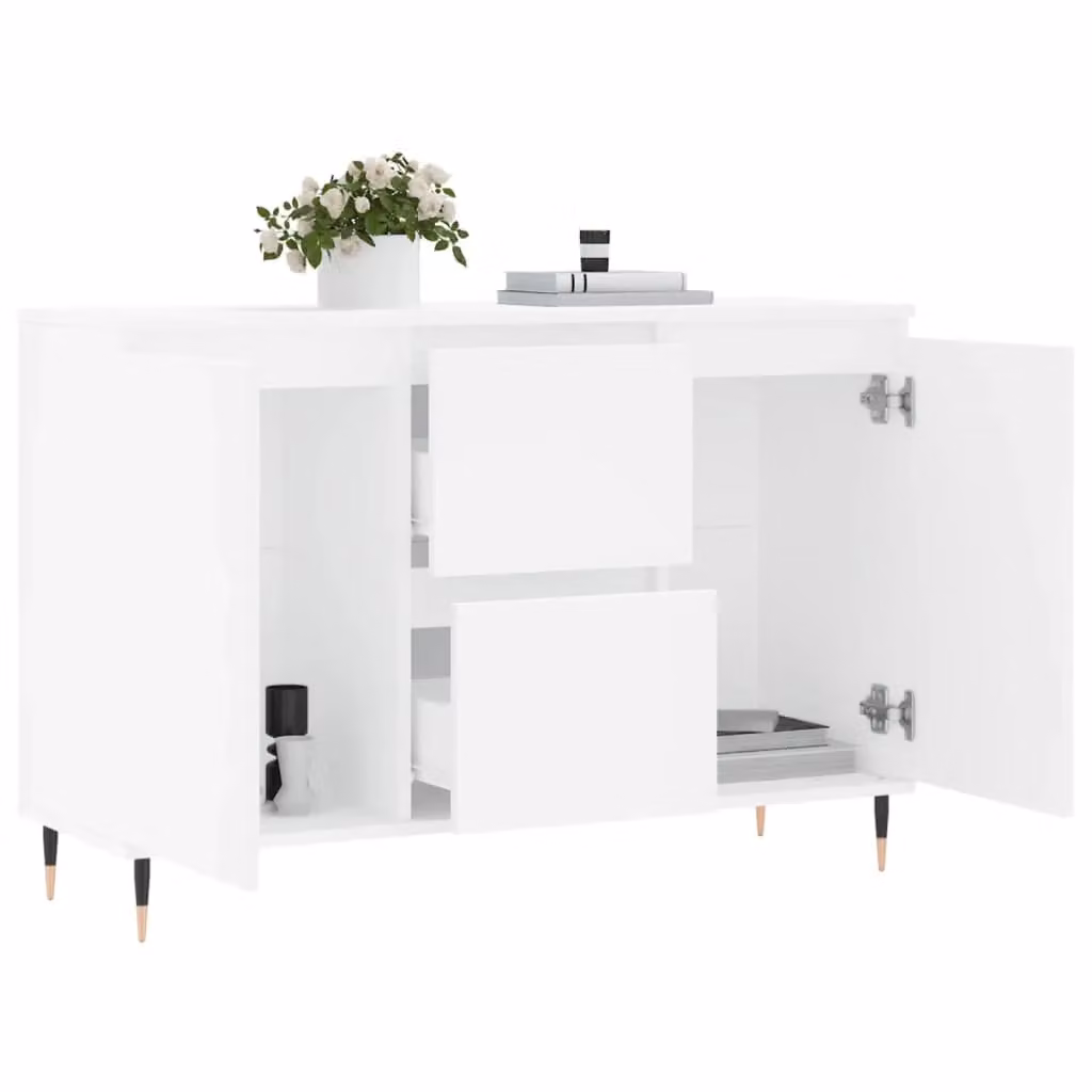 Berkfield Home Classic Sideboard in White, W/D/H: 104 x 35 x 70 cm – 2