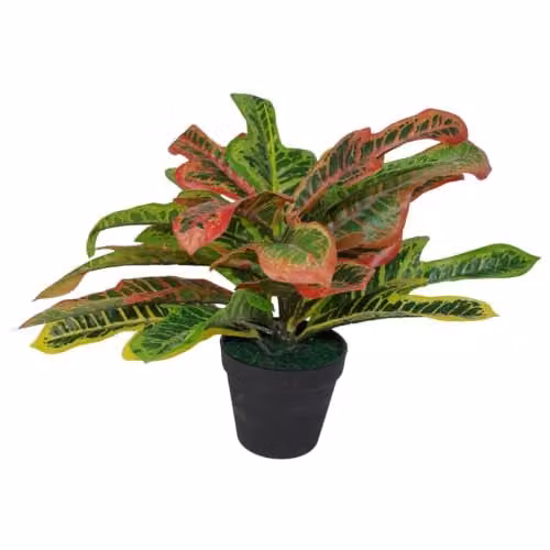 LeafUK Multicoloured Artificial Codiaeum Potted Tabletop House Plant – 1
