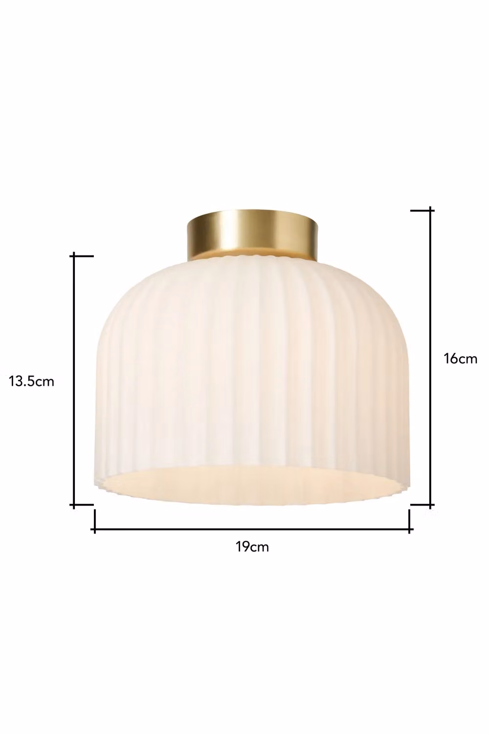 BHS Lighting Binita Ribbed Glass Easy Fit Dome Light Shade in Gold/Brass – 2