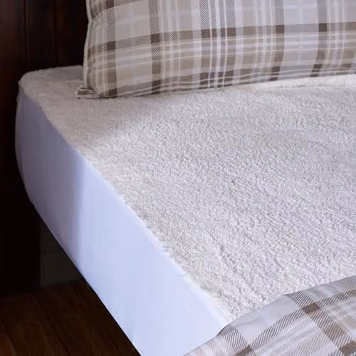 Catherine Lansfield Thermal Sherpa Underblanket Fitted Sheet, Cream, W/D/H: 200 x 200 cm