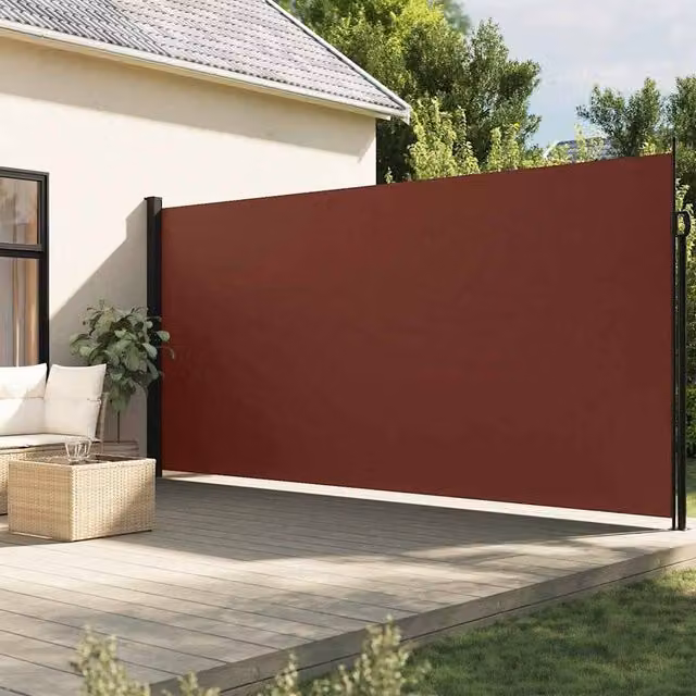 Berkfield Home Retractable Side Awning in Brown, W/D/H: 600 x 220 cm