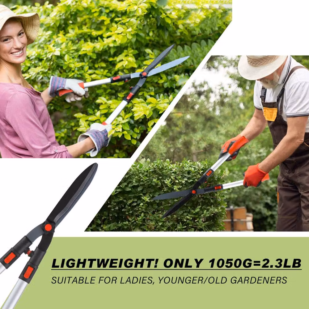 Flora Guard Lightweight Telescopic Hedge Shear in Red, Extendable from 67cm to 88cm – 5