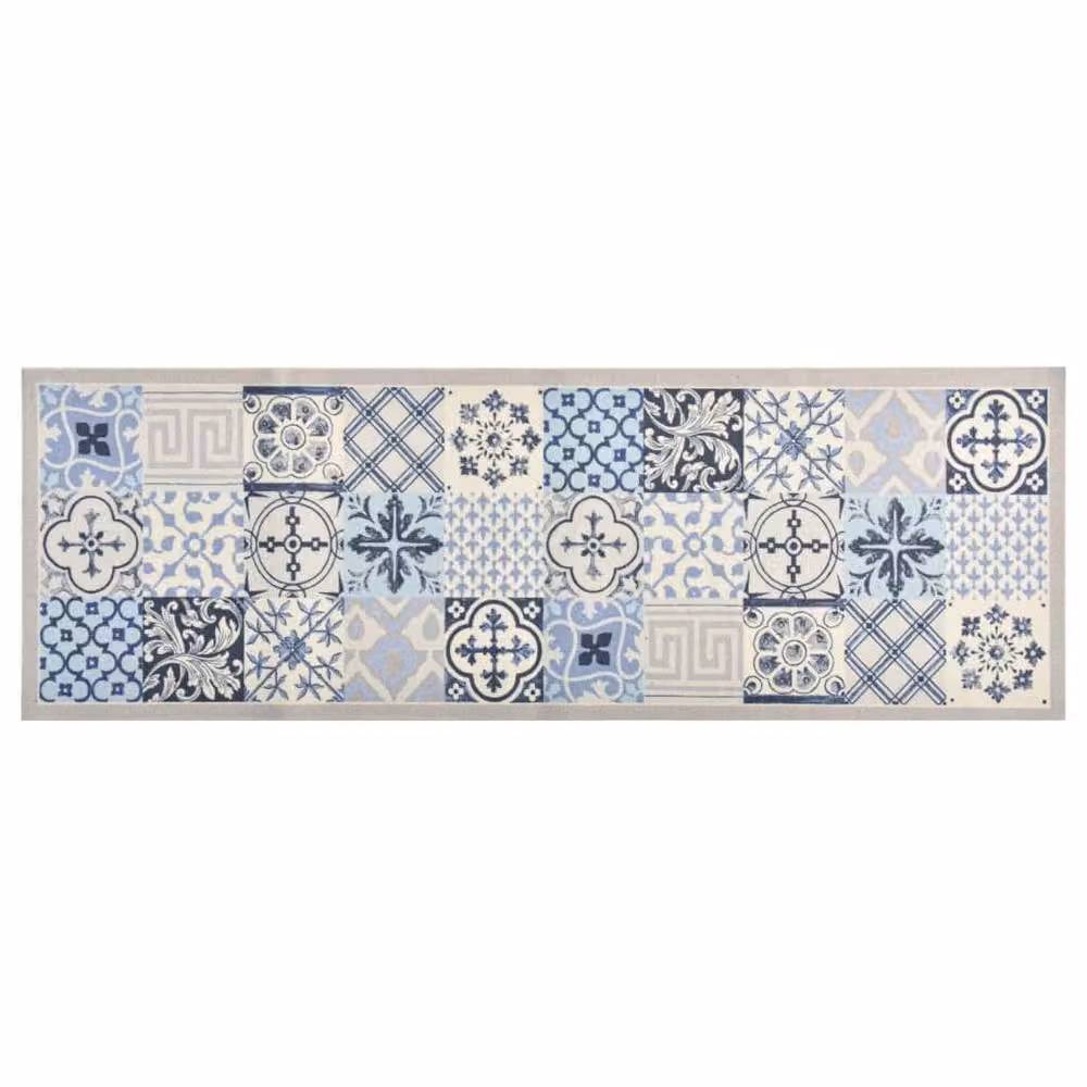 Berkfield Home Mosaic Washable Non-Slip Kitchen Carpet, Multicolour/Blue, W: 60 cm, L: 300 cm – 2