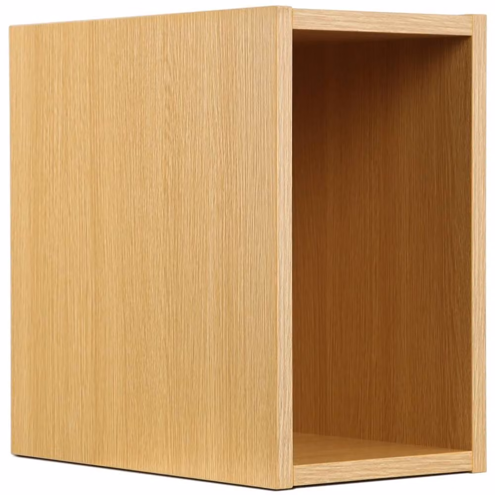 Charles Jacobs Oak Vinyl LP Storage Cube Rack in Brown, W/D/H: 35.6 x 34.0 x 30.0 cm – 3
