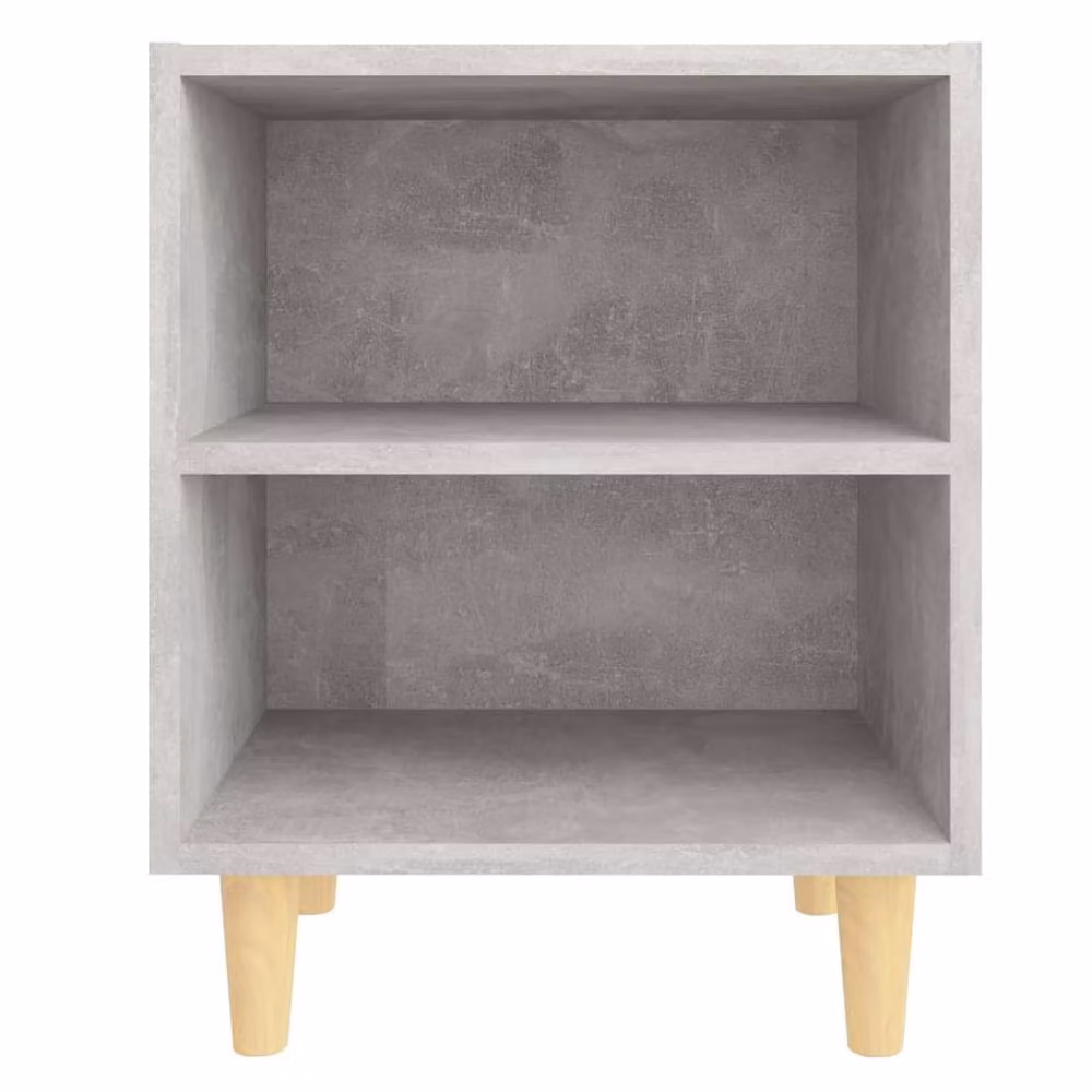 Berkfield Home Sturdy Bed Cabinet in Concrete Grey with Solid Wood Legs, W/D/H: 40 x 30 x 50 cm – 3