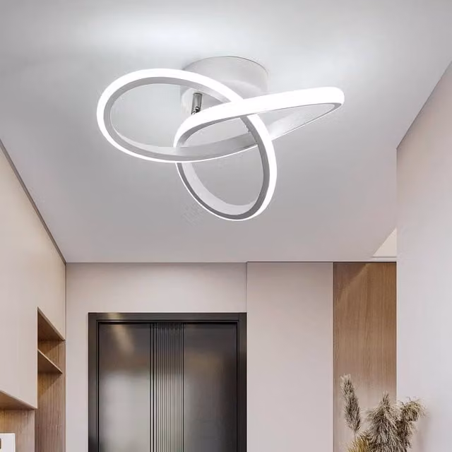 Goeco Modern Flower Shape LED Ceiling Light, 22W, 6500K Cool White, White