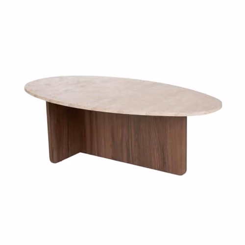 Calicosy Anna Coffee Table with Oval Top in Walnut – 2