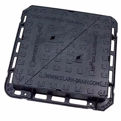 Clark-Drain Black Ductile Iron Manhole Cover W/D/H: 600 x 600 x 600 mm