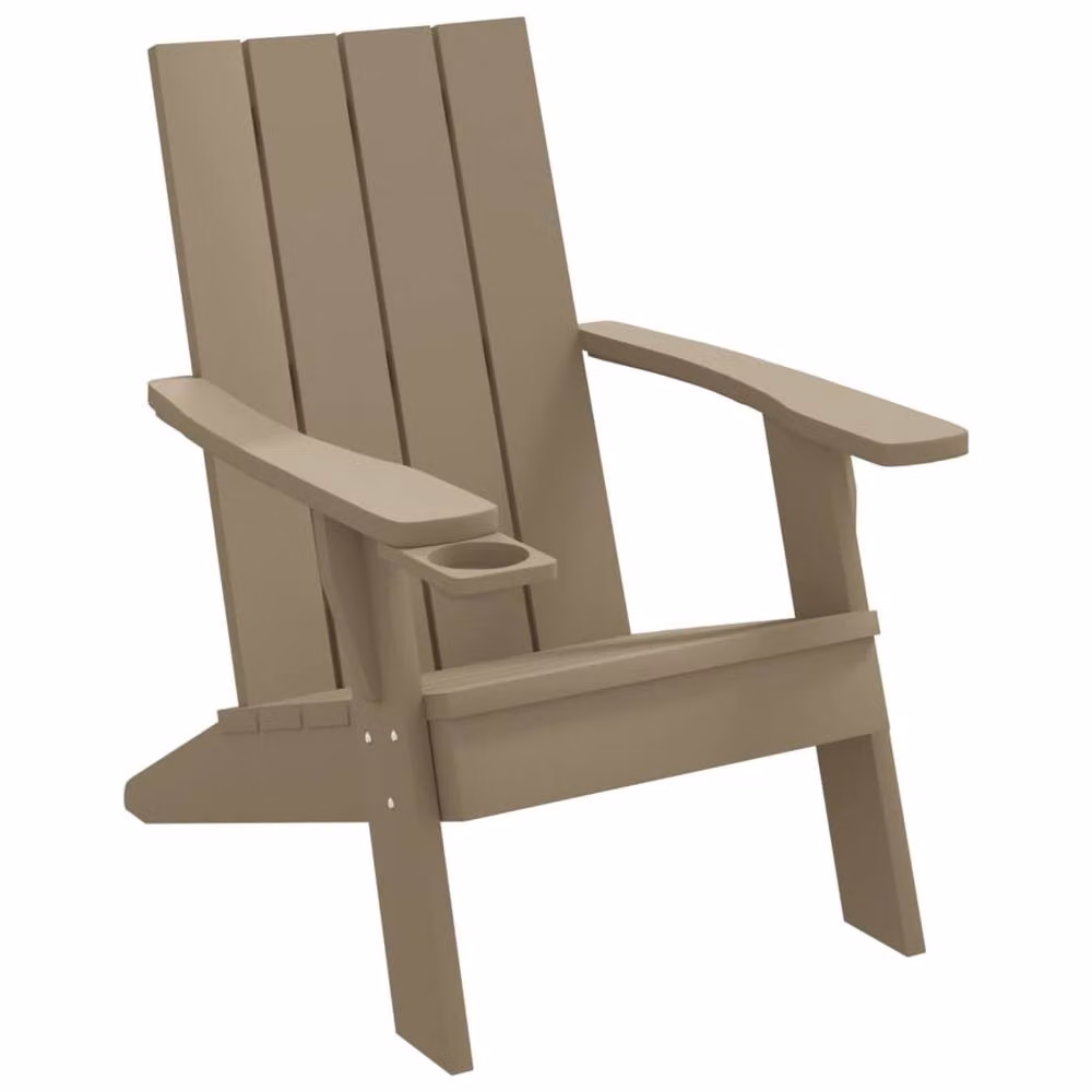 Berkfield Home Beautiful Garden Adirondack Chair in Light Brown, W/D/H: 75 x 88.5 x 89.5 cm – 3