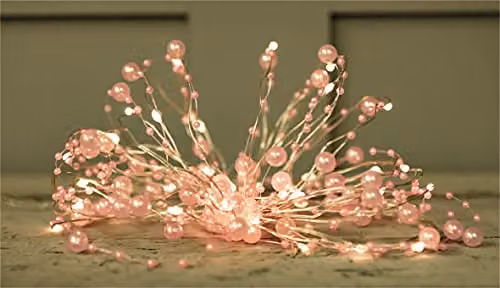 Luxform Solar 50 LED Pearl Effect String Lights in Pink with IP44 Waterproof Rating – 2