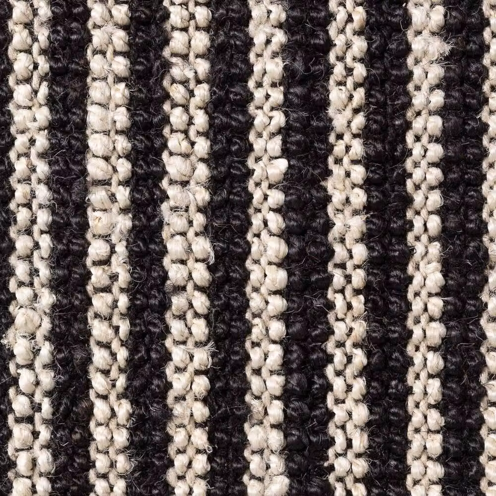 THE RUGS Ebony Hand Woven Striped Jute Rug in Cream and Black, W: 200 cm, L: 300 cm – 2