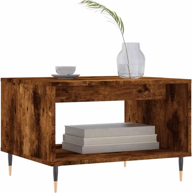 Berkfield Home Decorative Coffee Table in Smoked Oak Brown, W/D/H: 60 x 50 x 40 cm – 1