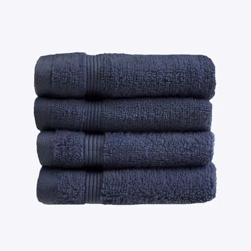 Allure Bath Fashions Pack of 4 Blue Cotton Face Cloths, W/D/H: 30 x 30 x 30 cm – 2