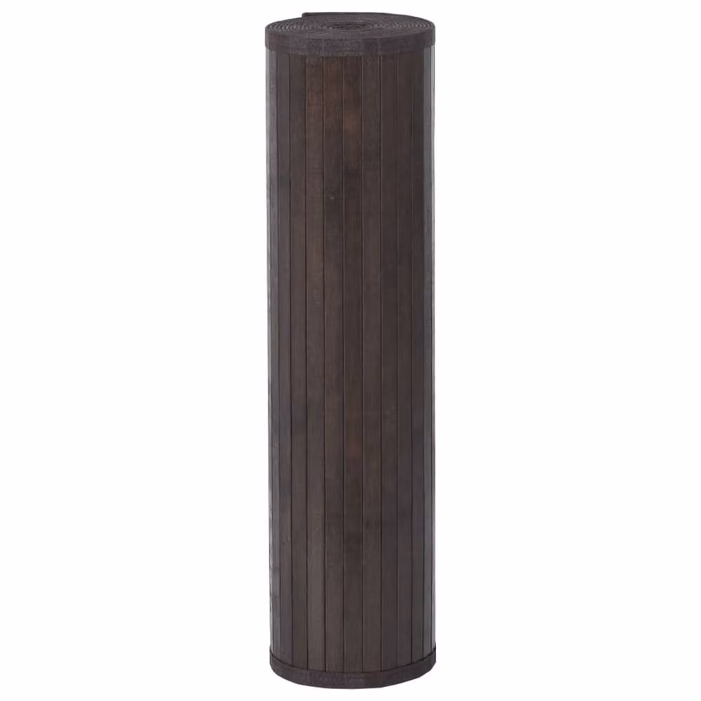 Berkfield Home Rectangular Bamboo Rug in Dark Brown, W: 100 cm, D: 70 cm – 3