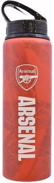 Arsenal FC Gunners Print Aluminium 750ml Water Bottle in Red and White – 2