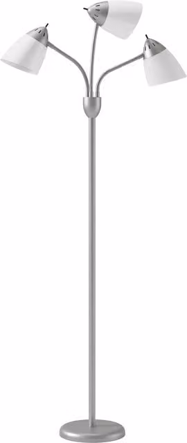 HOMCOM Arc Tree Floor Lamp in Silver with 3 Adjustable Rotating Lights and CCT Colour Temperatures