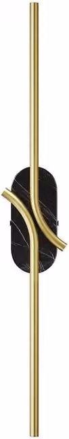 Netlighting RenAIssance Modern LED Wall Lamp with White Shade in Gold and Black Brass