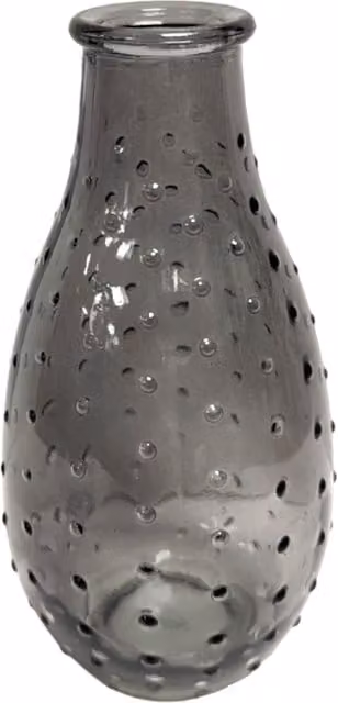 Kingsbury Gifts Grey Glass Bottle Bud Vase with Bubble Finish
