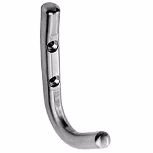 Loops Slimline One Piece Wall Mounted Coat Hook in Bright Stainless Steel Silver