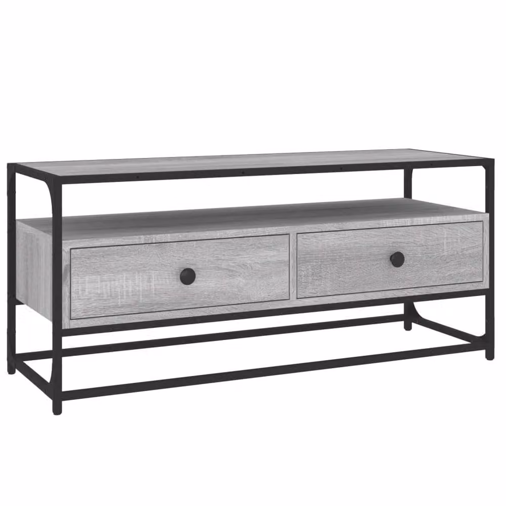 Berkfield Home Grey Sonoma TV Cabinet in Engineered Wood W/D/H: 100 x 35 x 45 cm – 2