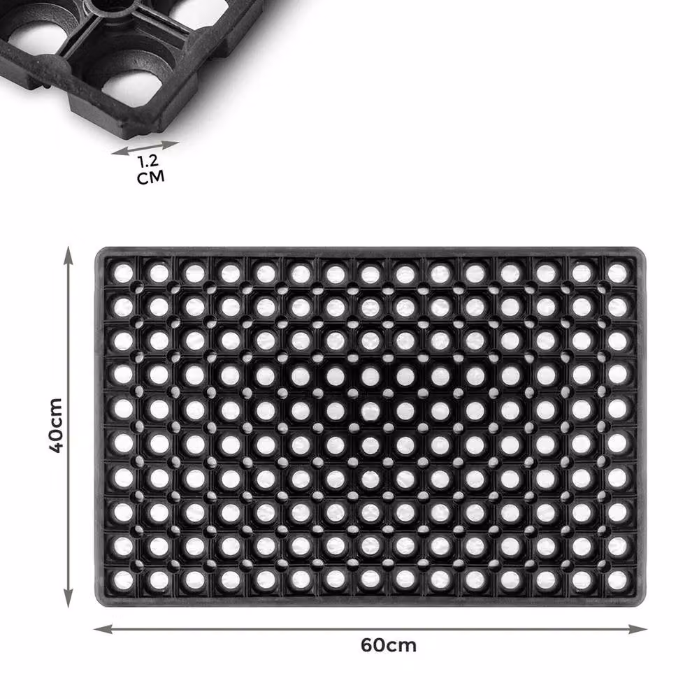 Havendro Black Non-Slip Industrial Rubber Ring Door Mat, W/D: 100 x 100 cm – 2