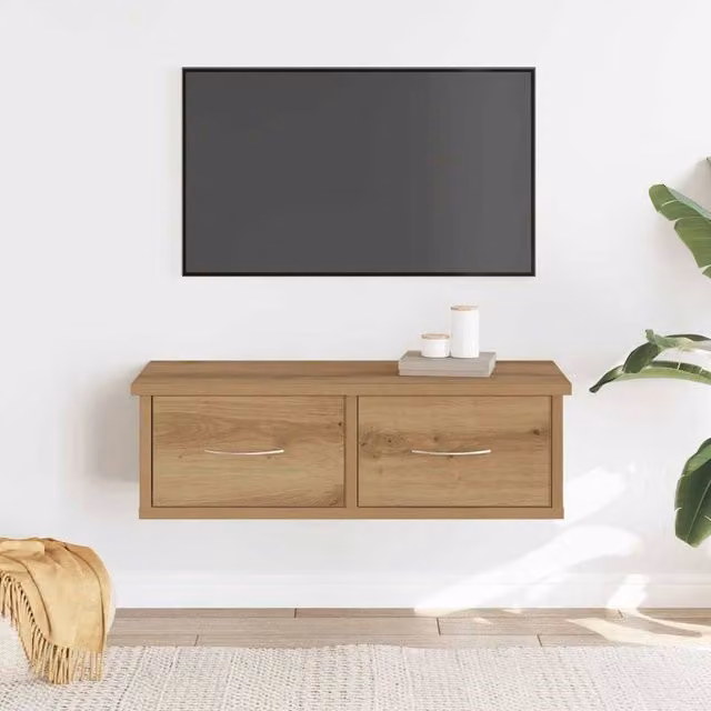 Berkfield Home Artisan Oak Wall Cabinet in Brown, W/D/H: 60 x 26 x 18.5 cm – 1