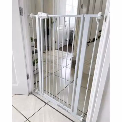 Safetots Extra Tall Narrow Metal Pressure Fit Safety Gate, White, Height: 104 cm, Width: 68.5 cm - 75 cm – 3