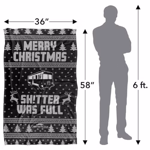 LOGOVISION Christmas Vacation Super Soft Fleece Throw Blanket, Multicolour, W: 91 cm, D: 147 cm – 2