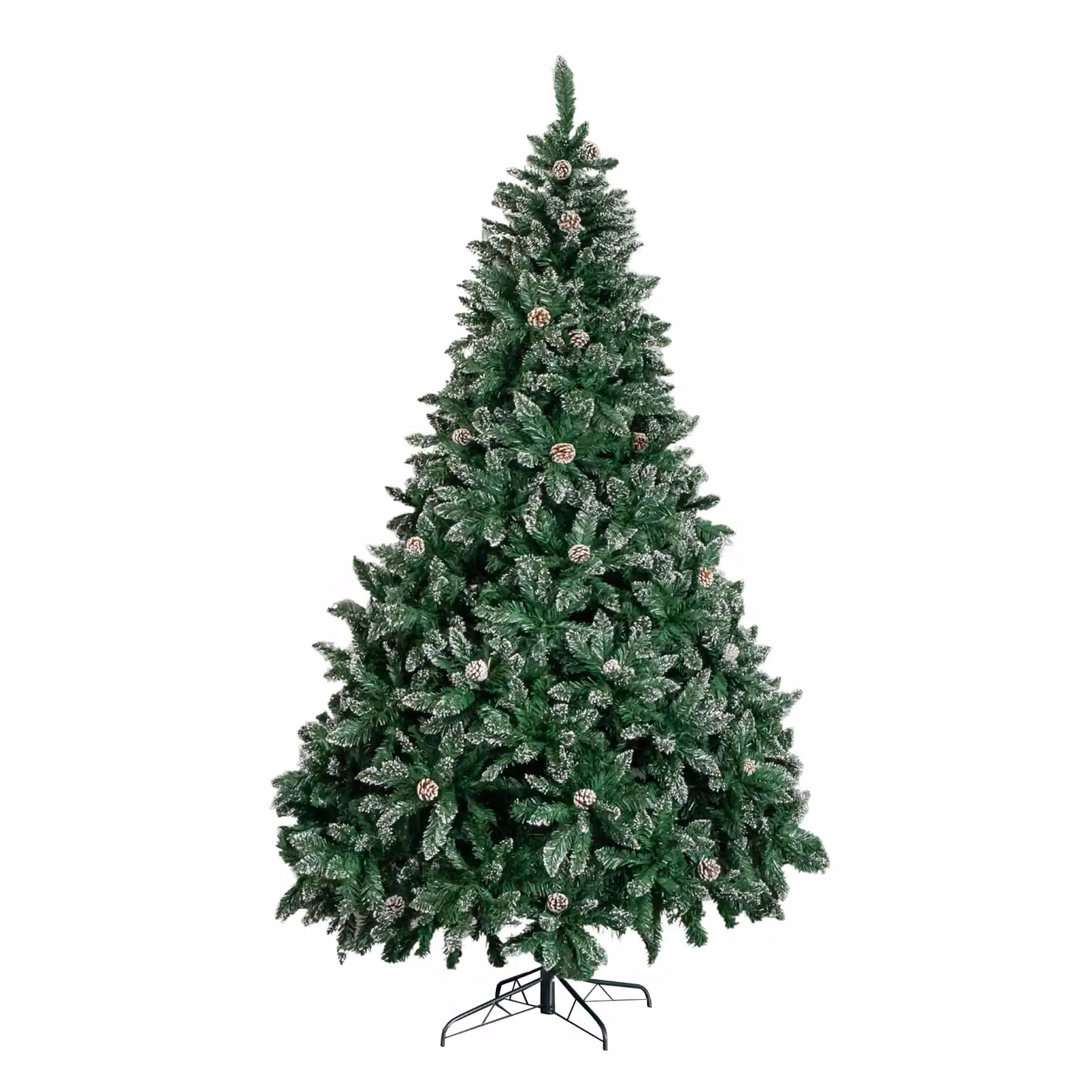 Samuel Alexander 7ft (2.1m) Tall Rocky Mountain Pine Christmas Tree with 1208 Snow Tipped Branches and Pinecones in Green – 4