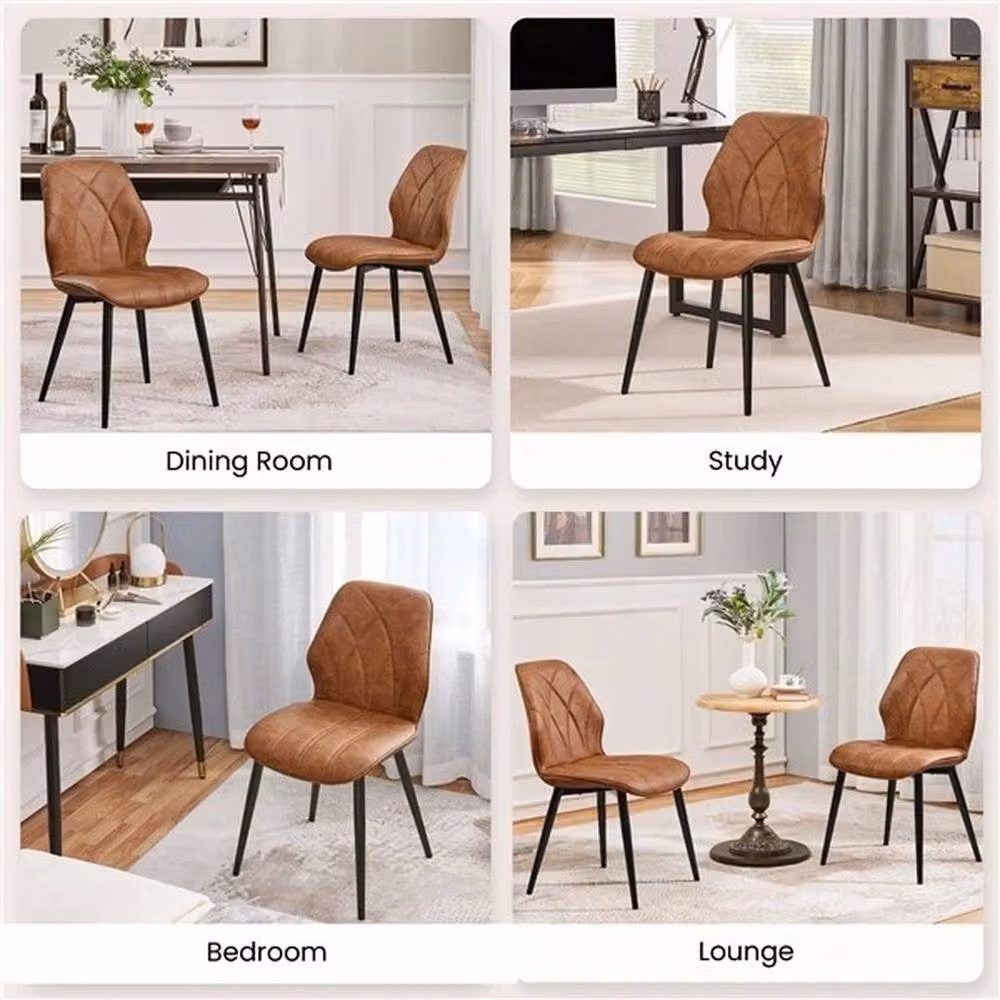 KORVIXA Set of 2 Modern Brown Velvet Dining Chairs – 3