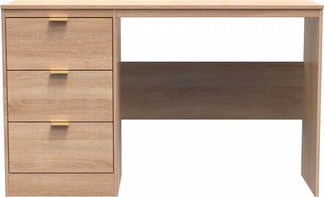Ready Assembled 2 U Denver 3 Drawer Desk in Light Oak