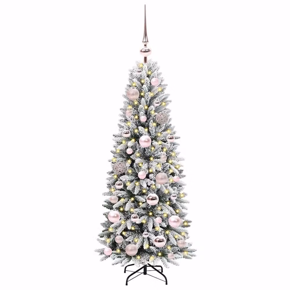 Berkfield Home Artificial Christmas Tree with 150 LEDs in Green and White, H x W x D: 120 x 53 x 53 cm – 3