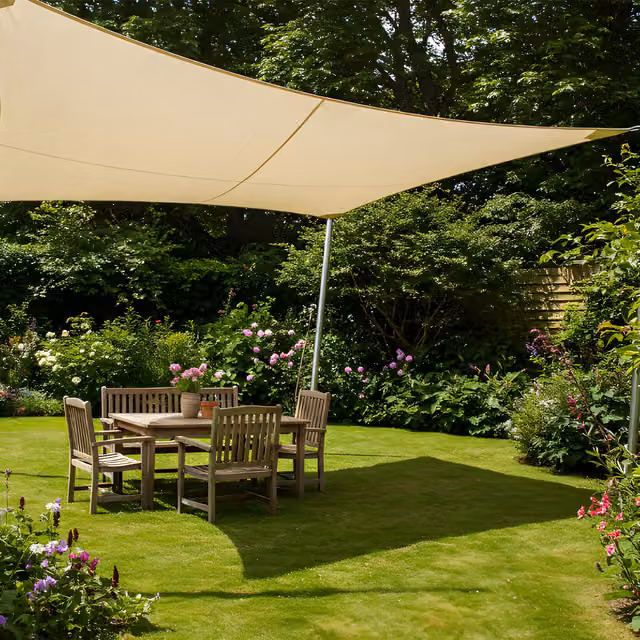 Kookaburra Rectangular Waterproof Garden Sail Shade in White, W 3 m x D 2 m