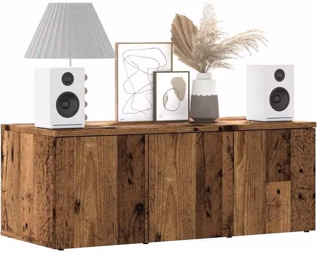 Berkfield Home Rustic Old Wood TV Cabinet in Brown, W/D/H: 80 x 34 x 30 cm