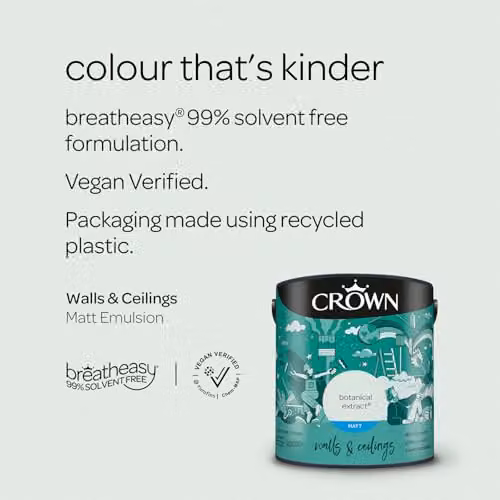 Crown Walls & Ceilings Matt Emulsion Paint, Green, 2.5L – 2
