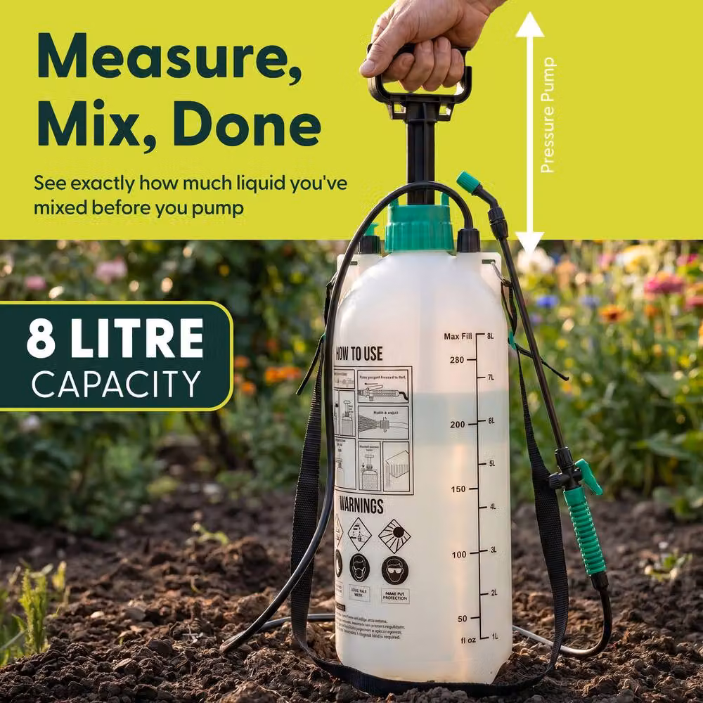 Keplin 8L Manual Pressure Sprayer in White and Transparent – 4