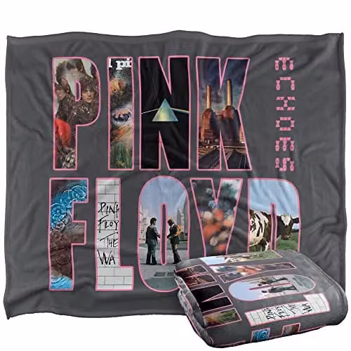 LOGOVISION Pink Floyd Retro Fleece Throw Blanket, Multicolour, W/D/H: 152 x 127 cm