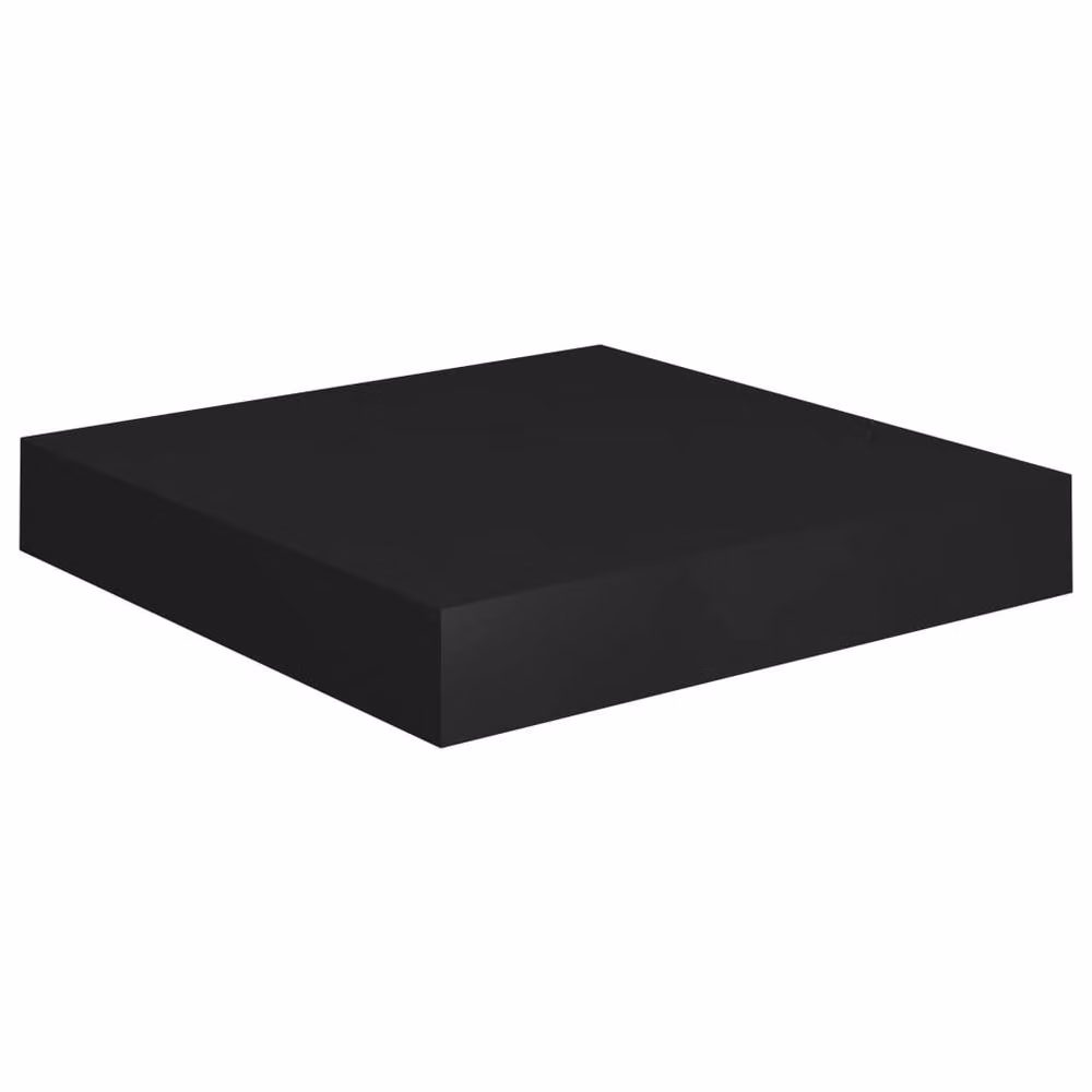 Berkfield Home Set of 2 Black Floating Wall Shelves, W/D/H: 23.5 x 23.5 x 2 cm – 4