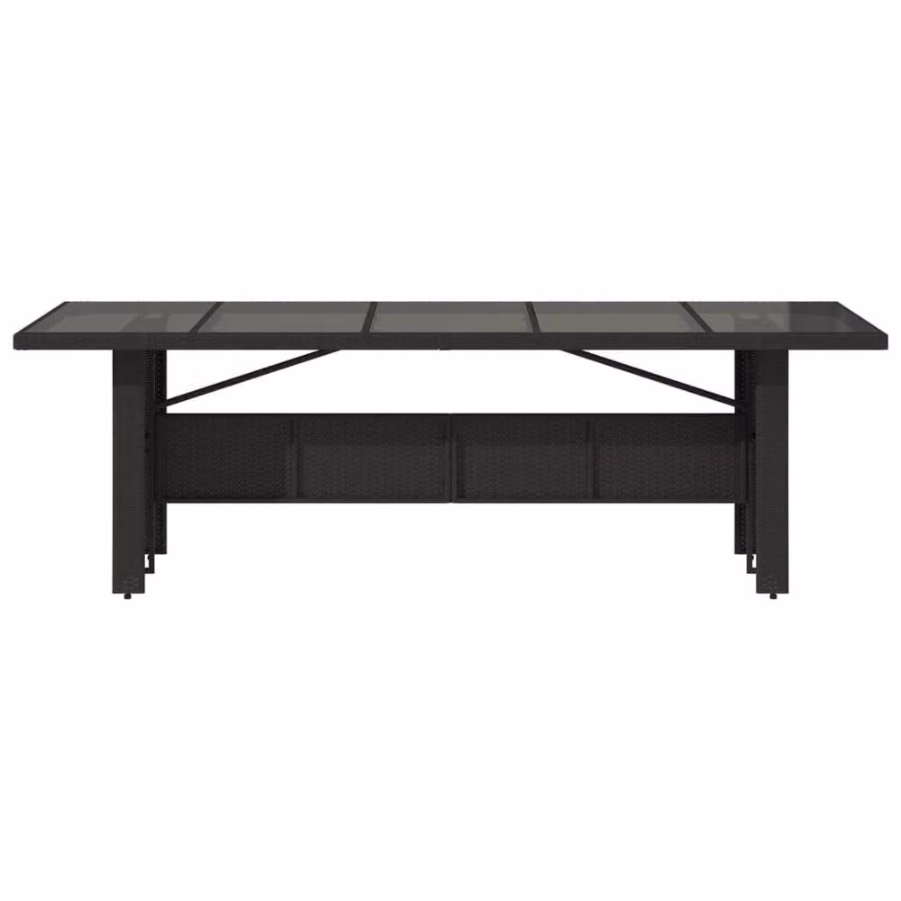 Berkfield Home Extendable Rectangular Garden Table with Glass Top in Black, W/D/H: 240 x 90 x 75 cm – 4