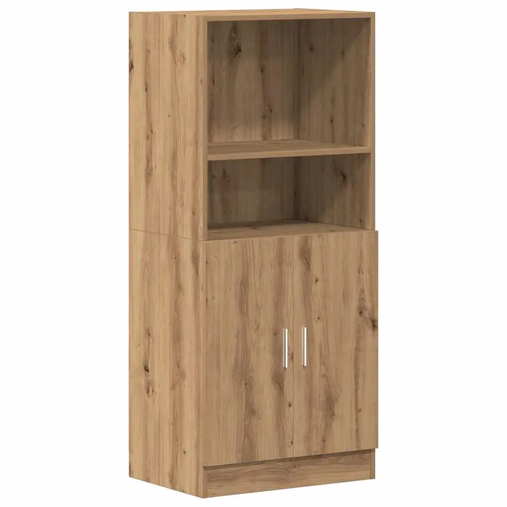 Berkfield Home Artisan Oak Kitchen Tall Cabinet in Brown, W/D/H: 57 x 41.5 x 131.5 cm – 2
