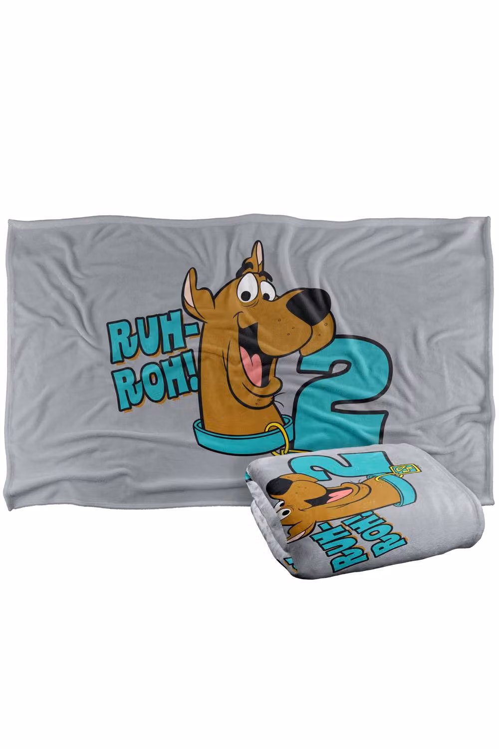 Warner Bros. Scooby-Doo Ruhroh I'M 2 Silky Touch Super Soft Fluffy Throw Blanket in Grey and Multicolour, Large – 2