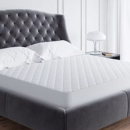Gr8 Home Anti Allergy Quilted Mattress Protector Fitted Sheet in White, W/D/H: 180 x 200 x 30 cm – 1