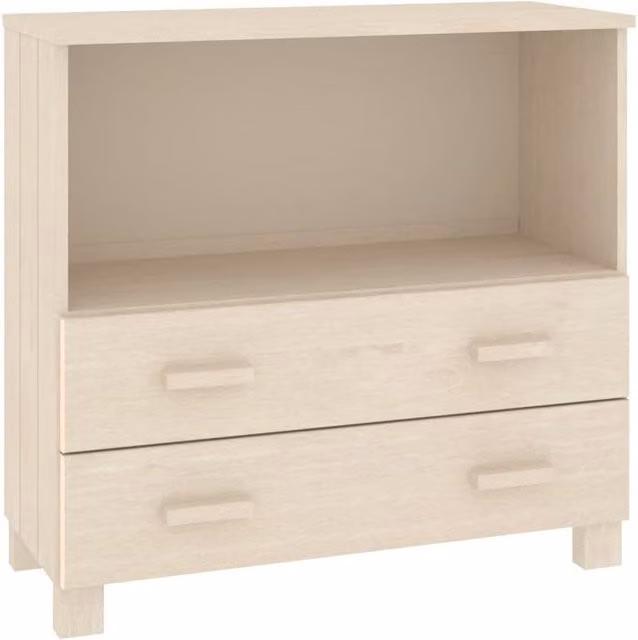 Berkfield Home Hamar Sideboard in Honey Brown Solid Pine Wood, W: 85 cm, D: 35 cm, H: 80 cm