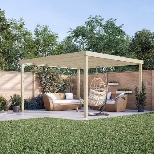Buttercup Farm Wood Box Pergola Climbing Frame in Green and Brown, W: 240 cm, D: 240 cm, H: 270 cm – 1