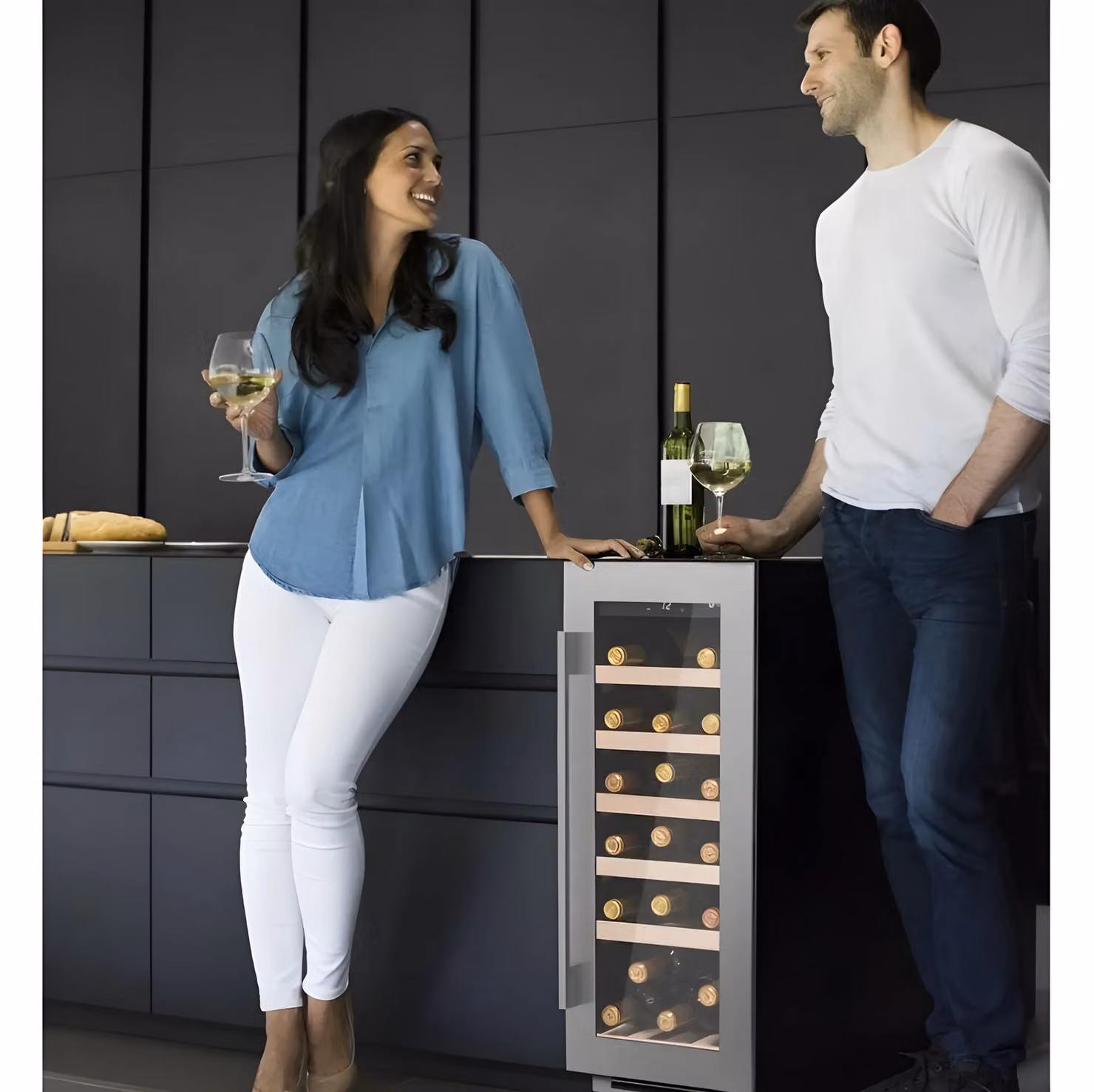 Caple WI3125 Built-in Wine Cooler in Metallic Silver with 19 Bottle Capacity and Stainless Steel Finish – 2