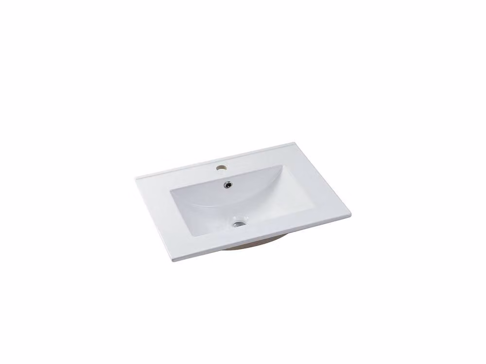Vente-unique Wall-Mounted Modern Bathroom Vanity Unit with Inset Basin and Soft-Close Doors in Beige, W: 60 cm, D: 50 cm, H: 46 cm – 2