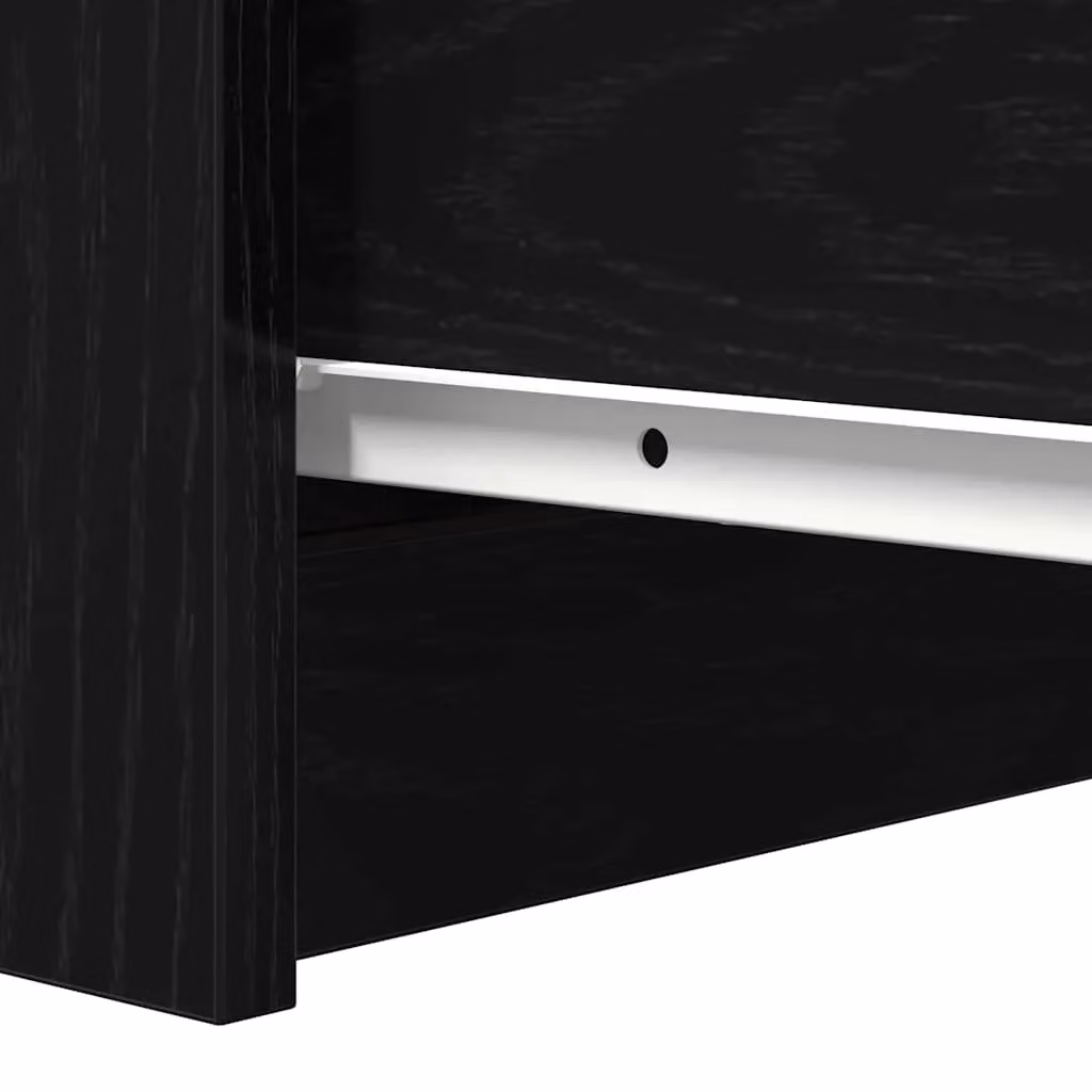 Berkfield Home Black Oak Sideboard with Drawers, W/D/H: 37.5 x 35.0 x 99.0 cm – 4