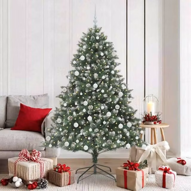 Berkfield Home Artificial Christmas Tree in Green, W/D/H: 126 x 126 x 180 cm – 1