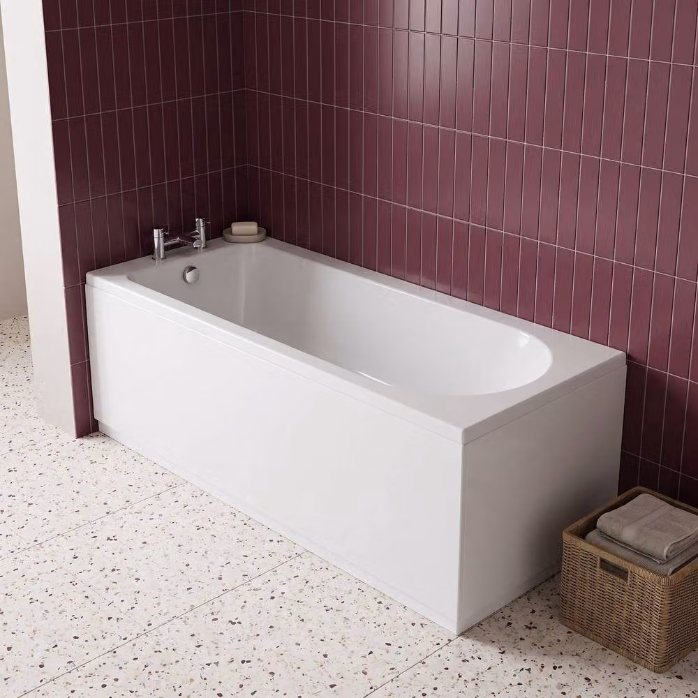 Balterley Round Single Ended Acrylic Bath with Legs, White, W/D/H: 170 x 70 x 40 cm – 1